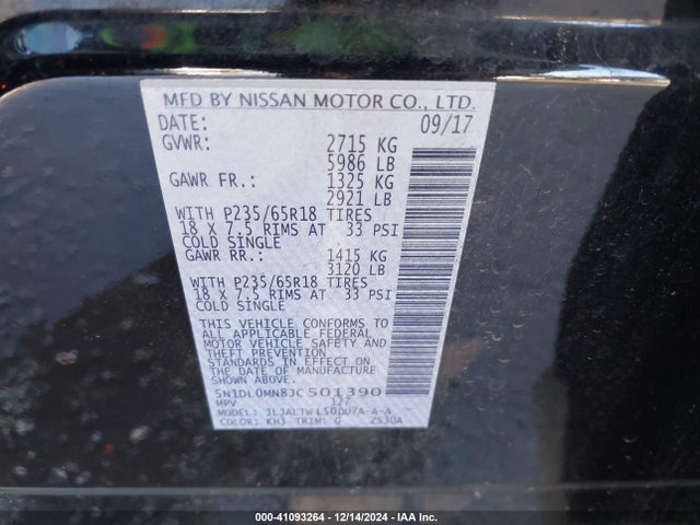 5N1DL0MN8JC501390 Infiniti QX60