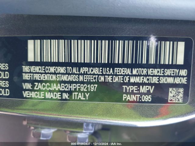 ZACCJAAB2HPF92197 Jeep Renegade Sport Fwd