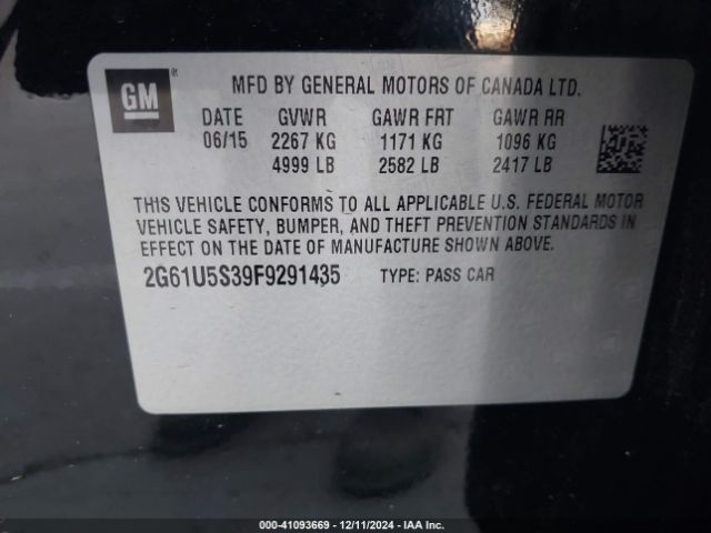 2G61U5S39F9291435 Cadillac Xts W20 Livery Package