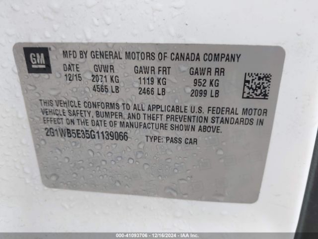 2G1WB5E35G1139066 Chevrolet Impala Limited Lt