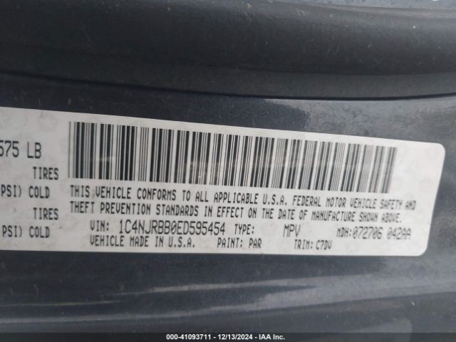 1C4NJRBB0ED595454 Jeep Patriot Sport