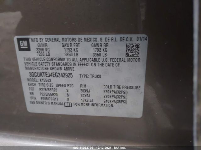 3GCUKTEJ4EG342925 Chevrolet Silverado 1500 High Country