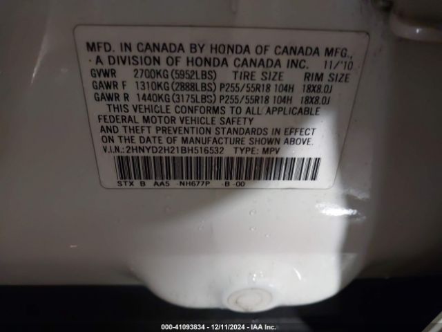 2011 ACURA MDX 2HNYD2H21BH516532 Photo 8