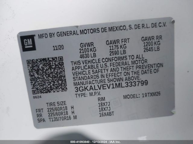 3GKALVEV1ML333799 GMC Terrain Awd Slt