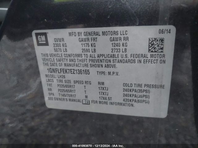 1GNFLFEK7EZ136165 Chevrolet EQUINOX 1LT