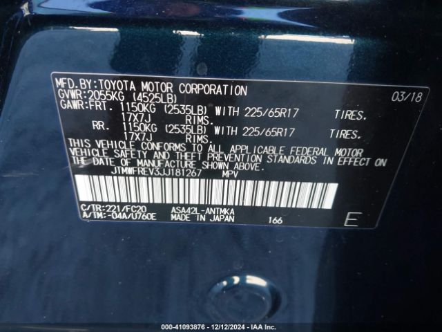 JTMWFREV3JJ181267 Toyota Rav4 Adventure/xle