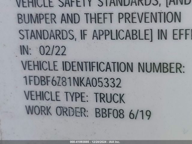 1FDBF6Z81NKA05332 Ford Transit-350 Cab