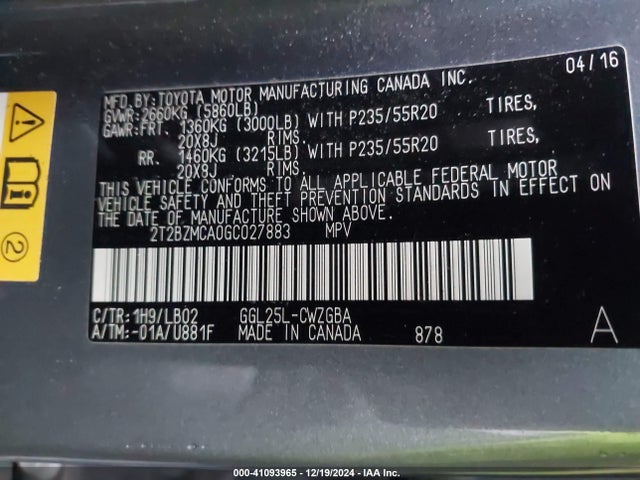 Lexus RX 350 2016 2T2BZMCA0GC027883 Image 9