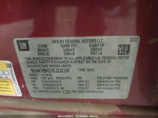 5GAKVBKD7EJ232197 Buick Enclave Leather