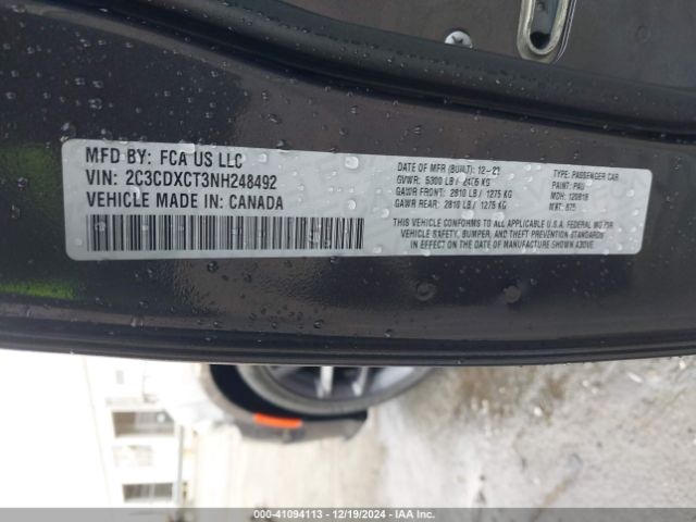 2C3CDXCT3NH248492 Dodge CHARGER R/T