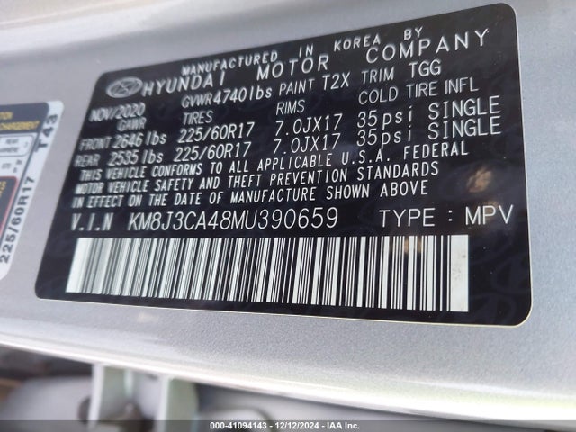 Hyundai Tucson Value 2021 KM8J3CA48MU390659 Image 9