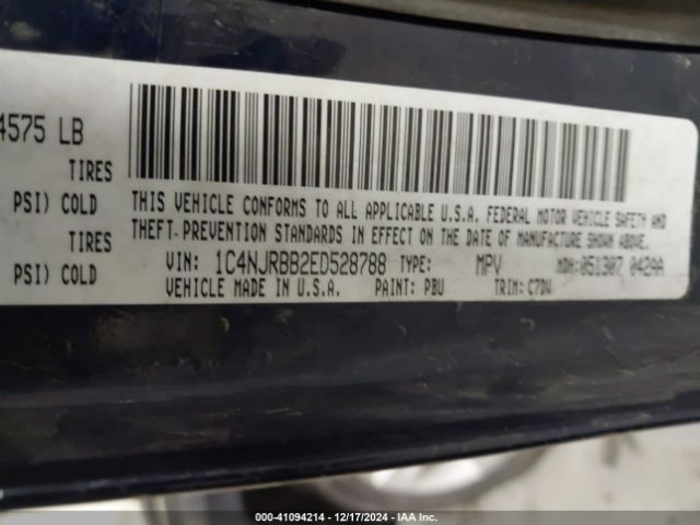 1C4NJRBB2ED528788 Jeep Patriot Sport
