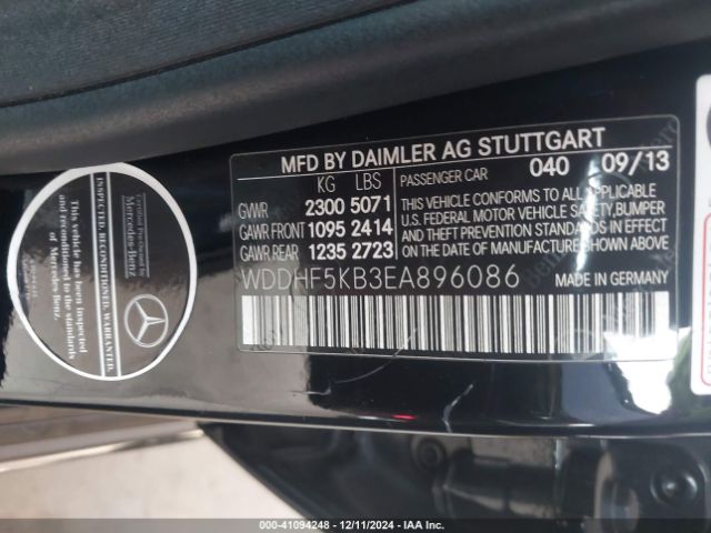 WDDHF5KB3EA896086 Mercedes-Benz E 350