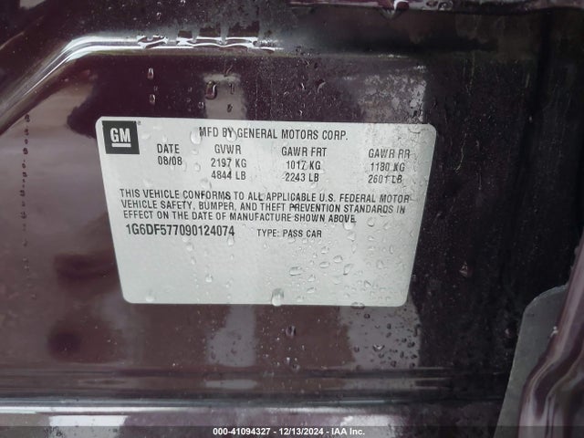2009 CADILLAC CTS 1G6DF577090124074 Photo 8