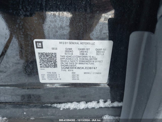Chevrolet Traverse Ls 2019 1GNERFKW1KJ138747 Image 9