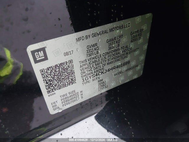 2017 CADILLAC ESCALADE 1GYS4CKJ4HR401699 Photo 8