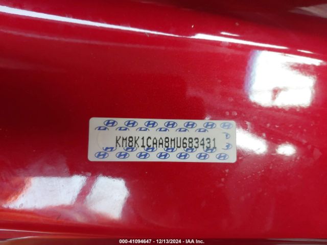 KM8K1CAA8MU683431 Hyundai Kona Se