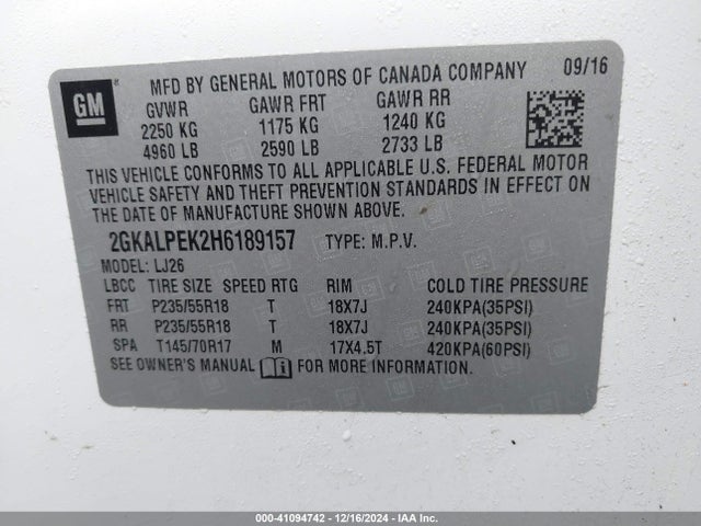 2GKALPEK2H6189157 GMC Terrain Slt