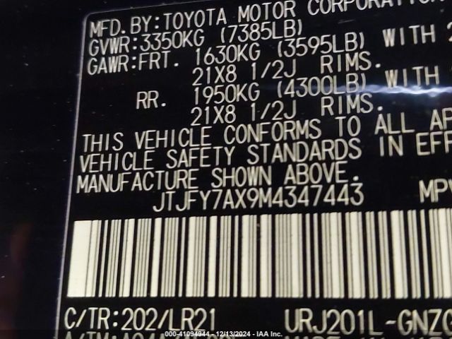 JTJFY7AX9M4347443 Lexus Lx 570 Two-row