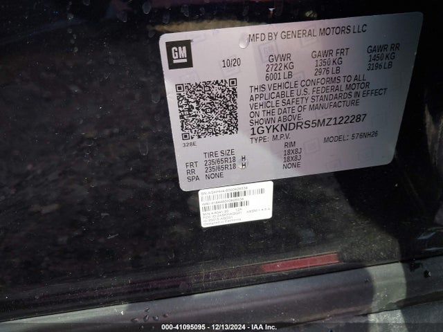 2021 CADILLAC XT5 1GYKNDRS5MZ122287 Photo 8