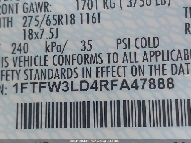 1FTFW3LD4RFA47888 Ford F-150 Xlt