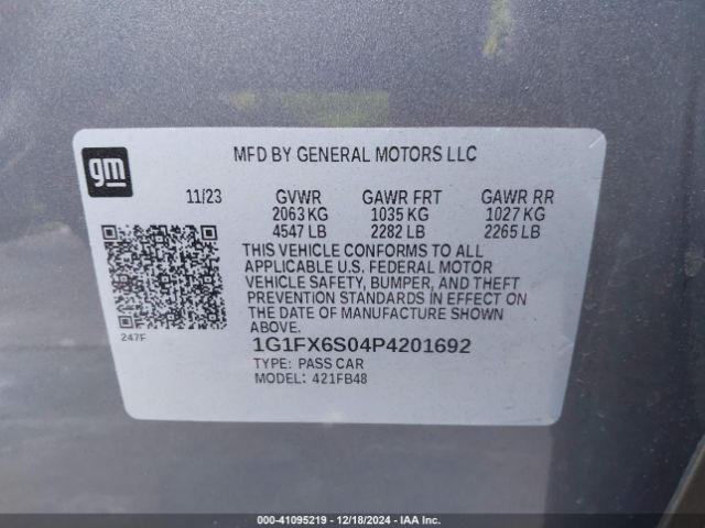 1G1FX6S04P4201692 Chevrolet Bolt Ev Fwd 2lt