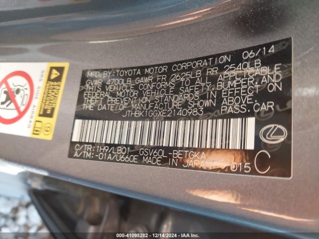 JTHBK1GGXE2140983 Lexus ES 350