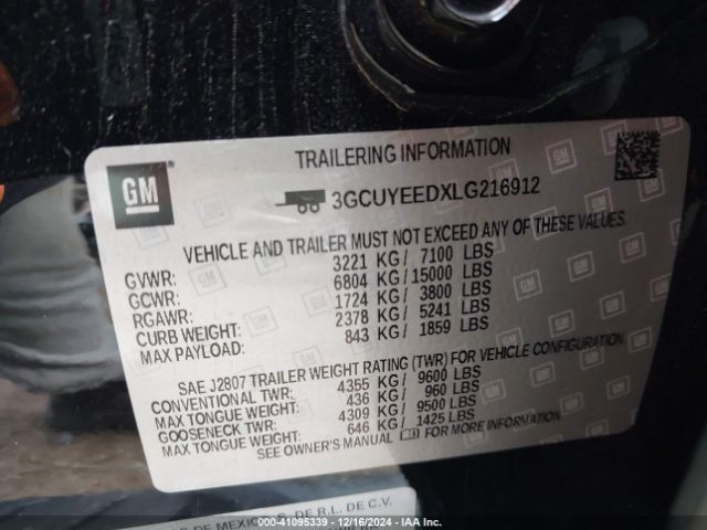3GCUYEEDXLG216912 Chevrolet Silverado 1500 4wd  Short Bed Rst