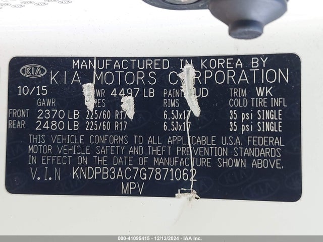 KIA Sportage Lx 2016 KNDPB3AC7G7871062 Image 9