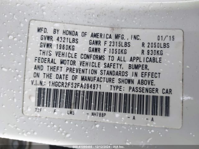 1HGCR2F52FA094971 Honda Accord Sport