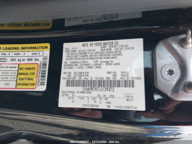 1FA6P8TH7L5129372 Ford Mustang Ecoboost Fastback