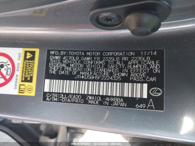JTHKD5BH5F2224325 Lexus CT 200H