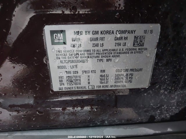 Chevrolet Trax Lt 2016 KL7CJPSB3GB548975 Image 9