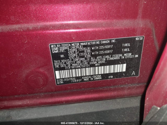 Toyota RAV4 LE 2021 2T3F1RFV4MC150131 Image 9