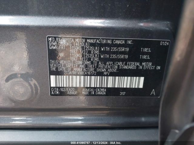 2T3A1RFVXRC416172 Toyota Rav4 Xle Premium