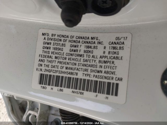 2HGFC2F53HH548678 Honda Civic Lx