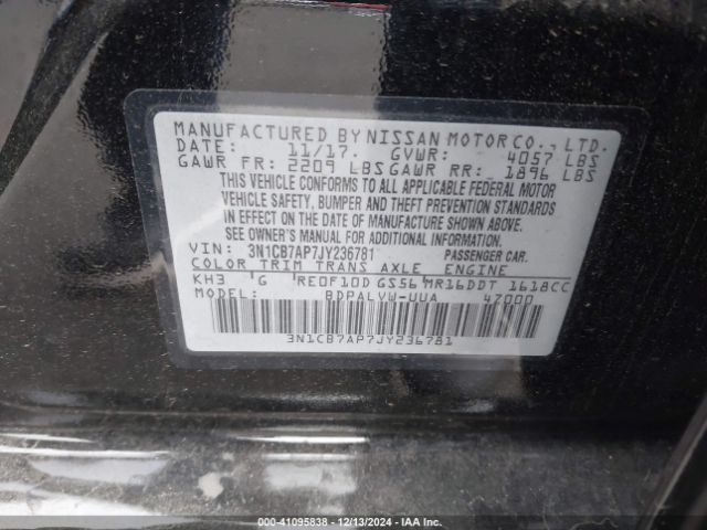 3N1CB7AP7JY236781 Nissan Sentra Nismo