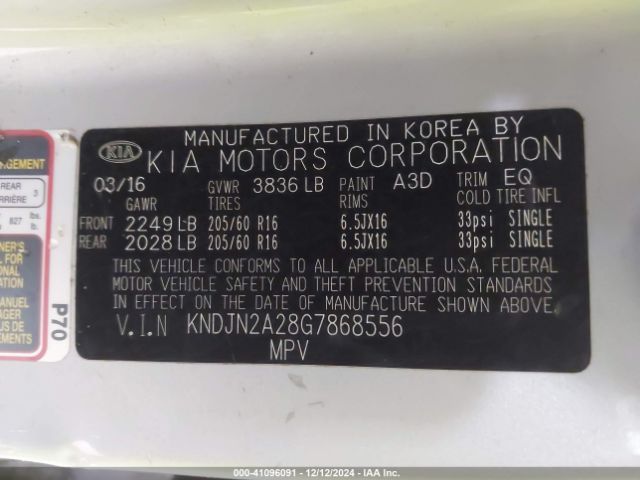 KNDJN2A28G7868556 KIA gdi gamma