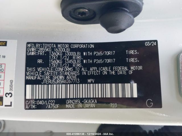 JTERU5JR5R6267713 Toyota 4runner Trd Off Road Premium