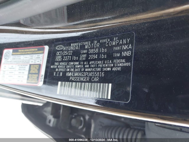 KMHLM4AG3PU455816 Hyundai ELANTRA SEL