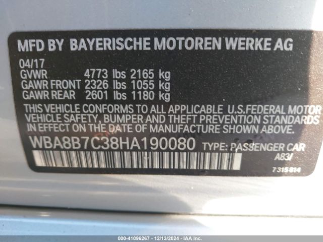WBA8B7C38HA190080 BMW 340i Xdrive