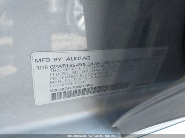 WAUBFAFL7GN016804 Audi A4 2.0t Premium