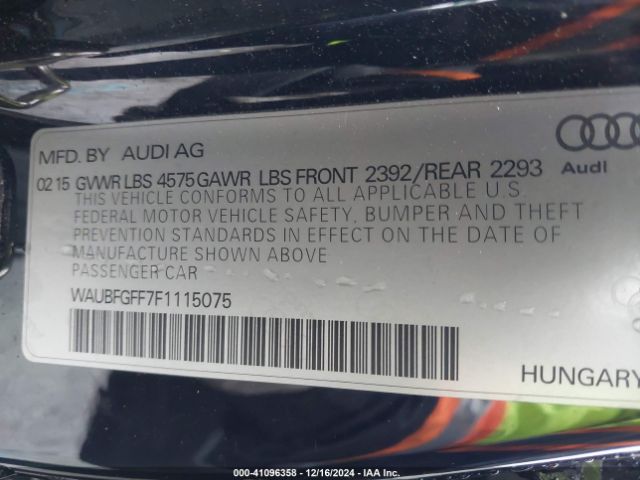 WAUBFGFF7F1115075 Audi A3 2.0t Premium