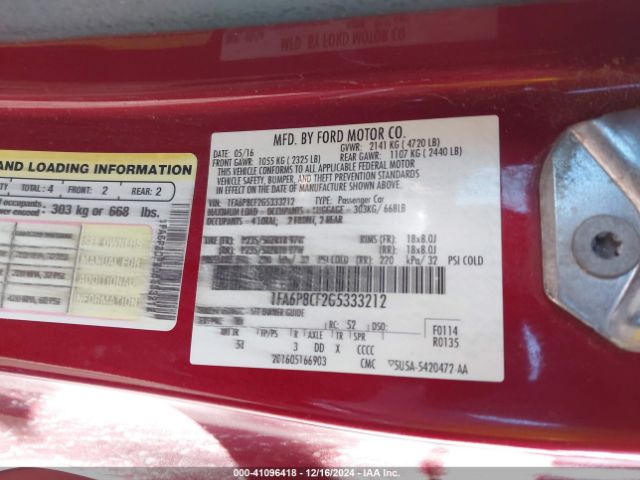 1FA6P8CF2G5333212 Ford Mustang Gt Premium