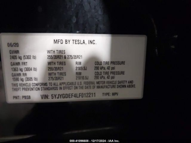 5YJYGDEF4LF012211 Tesla Model Y Long Range Dual Motor All-wheel Drive/performance Dual Motor All-wheel Drive