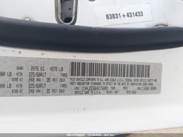 1C4NJDEB6HD176091 Jeep Compass High Altitude 4x4