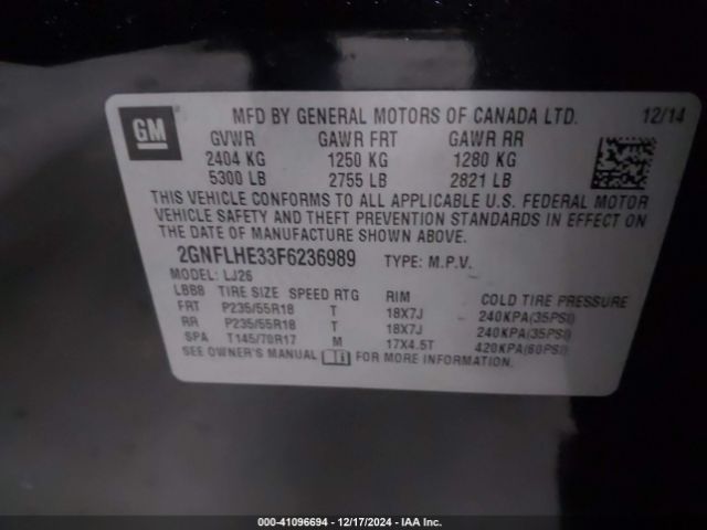 2GNFLHE33F6236989 Chevrolet Equinox Ltz