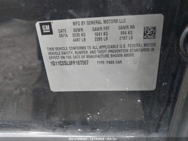 1G11C5SL9FF167567 Chevrolet MALIBU 1LT