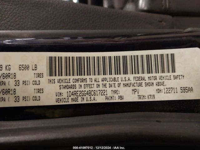 2011 DODGE DURANGO 1D4RE2GG4BC617221 Photo 8