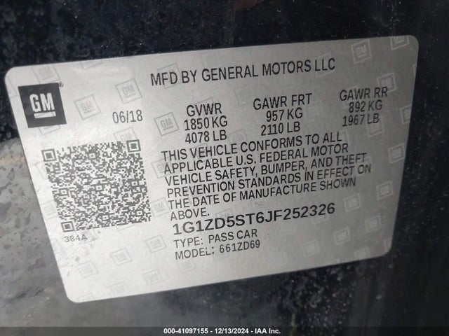 Chevrolet MALIBU LT 2018 1G1ZD5ST6JF252326 Image 9
